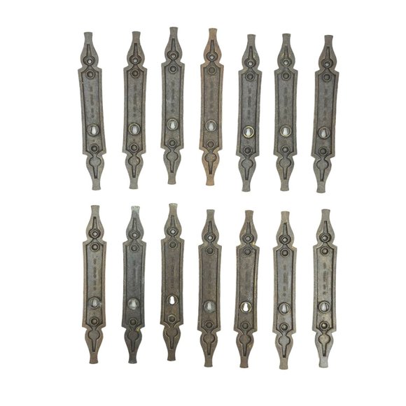 Vintage Metal Backplates Cabinet Drawer Funiture Hardware Medieval Gothic 1971 - Picture 2 of 11